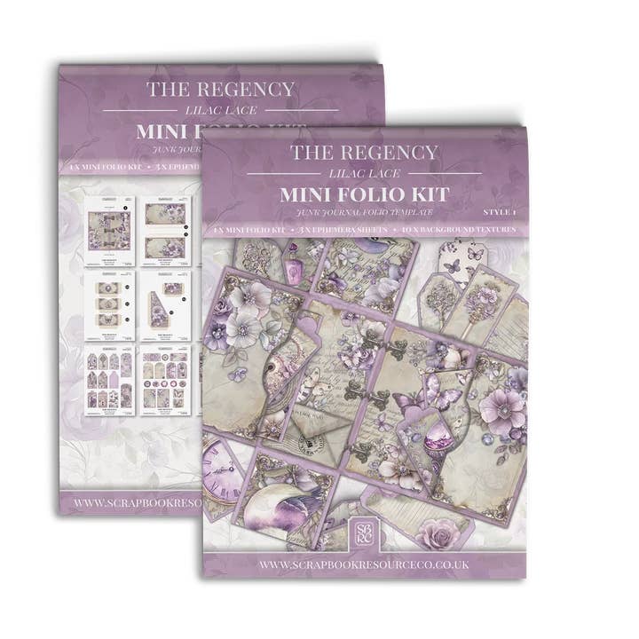 Le kit mini-folio en dentelle lilas Regency Style 1 pour la vente par Scrapbook Resource Co