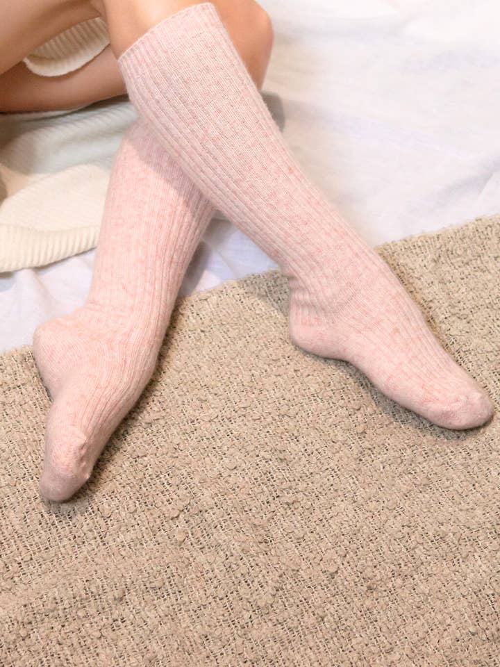Bed & Butter - Wholesale Socks - Women's - The Comfiest Socks - Knee High - Blush Pink3
