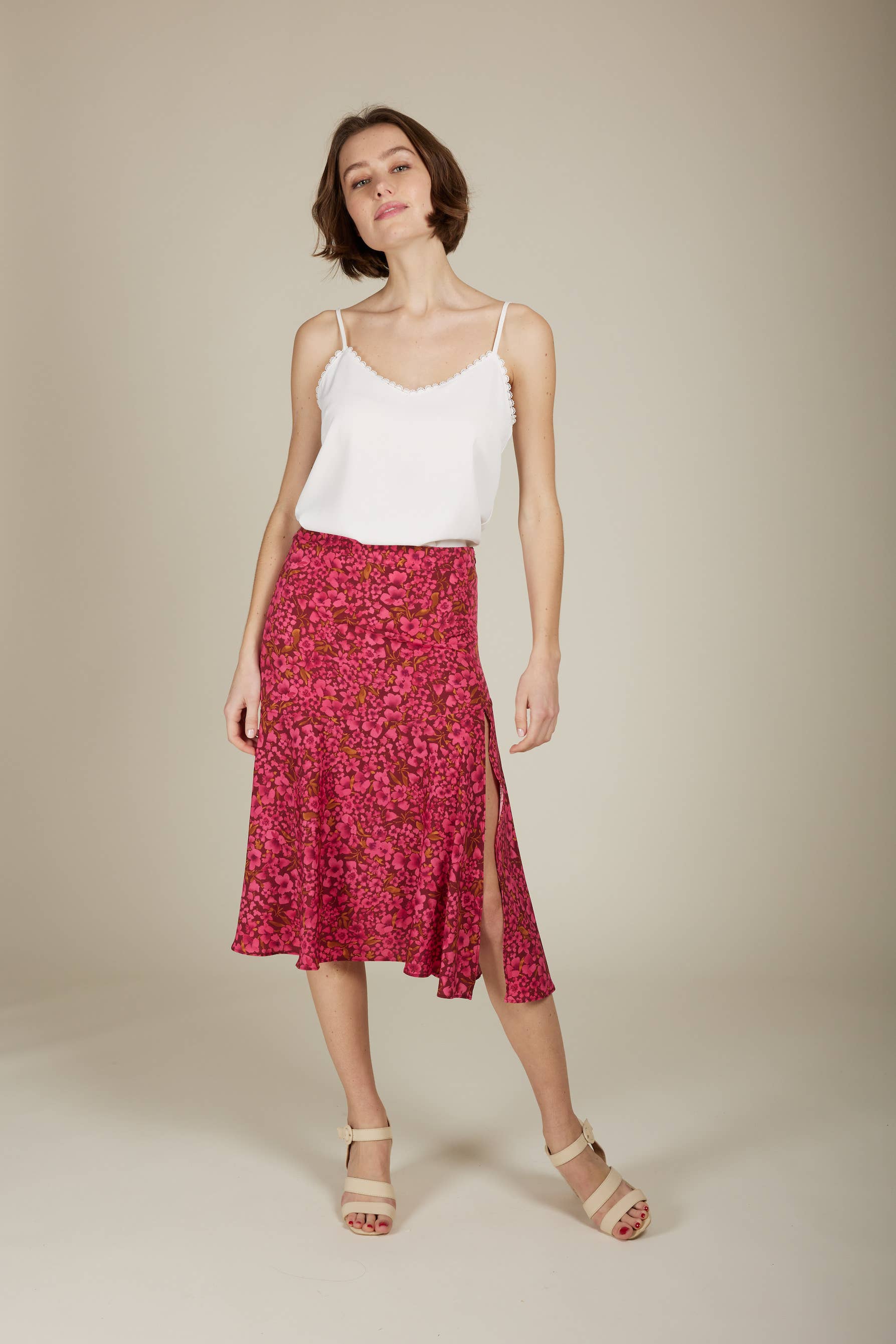 Andy & Lucy – Großhandel Rock – Damen – JEANINE - Blumenmuster Midirock8