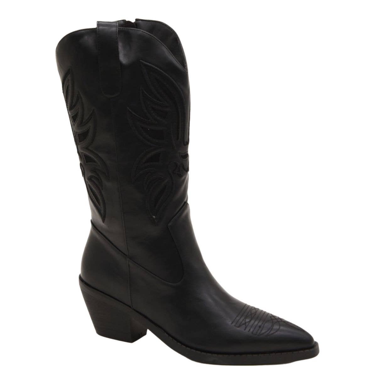 Azarey - Wholesale Cowboy Boots - Women's - Cowboy boot with embroidery and block heel 462K4880