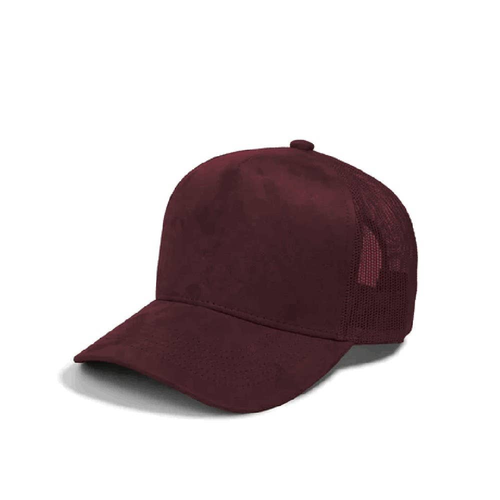 DOBBI - Wholesale Trucker Hat - Unisex - Plain 5Panel Suede Curve Mesh12