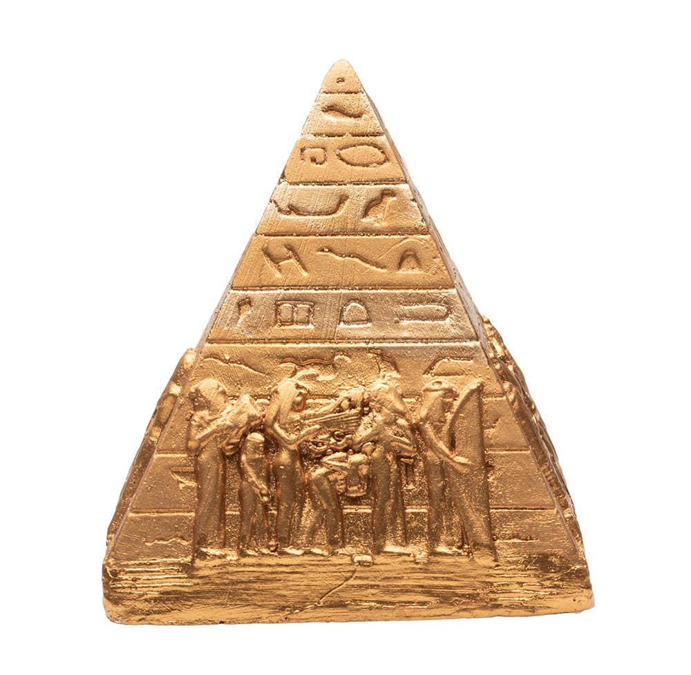 Discoveries, Inc. – Großhandel Dekofigur – Ägyptische Pyramide aus Gips in Gold - 7,6 cm7