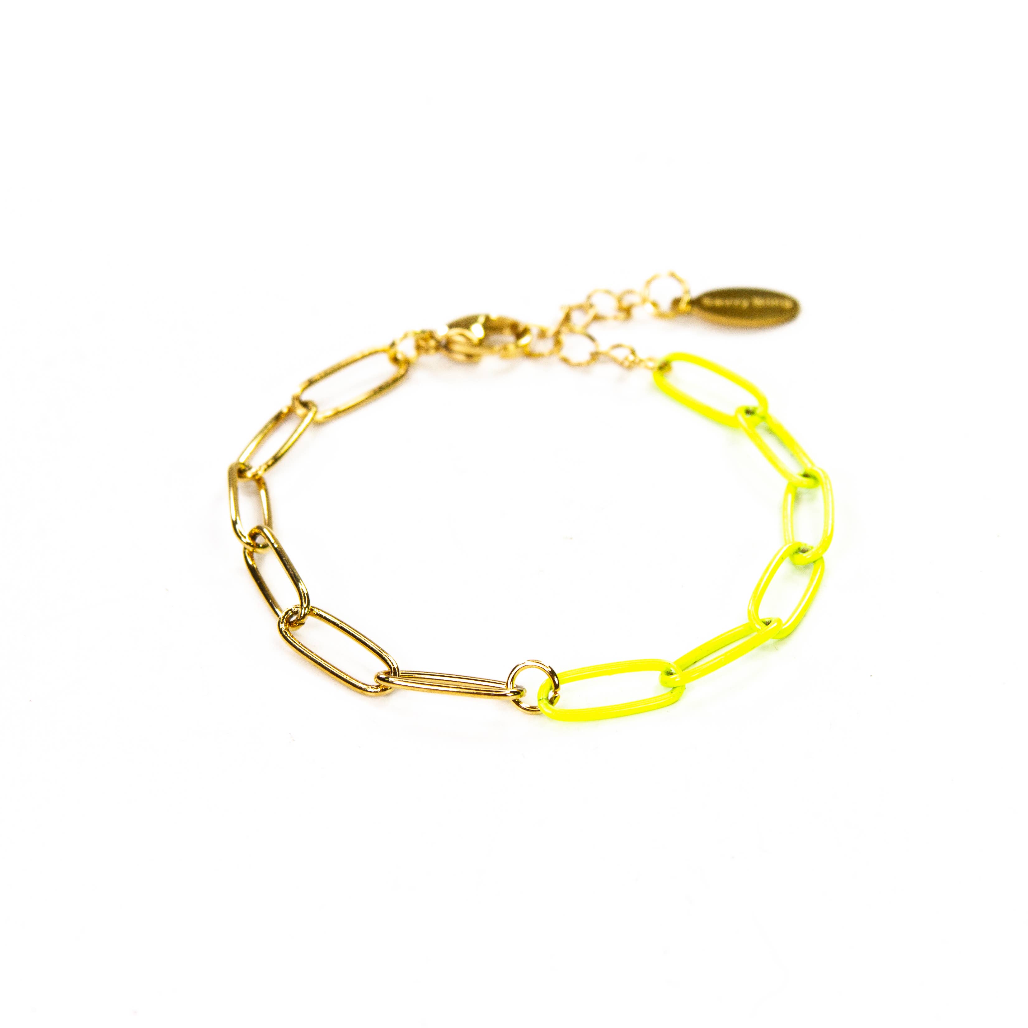 Savvy Bling - Wholesale Link & Chain Bracelet - Enamel 16+ Colors paperclip & Gold chain link bracelet6