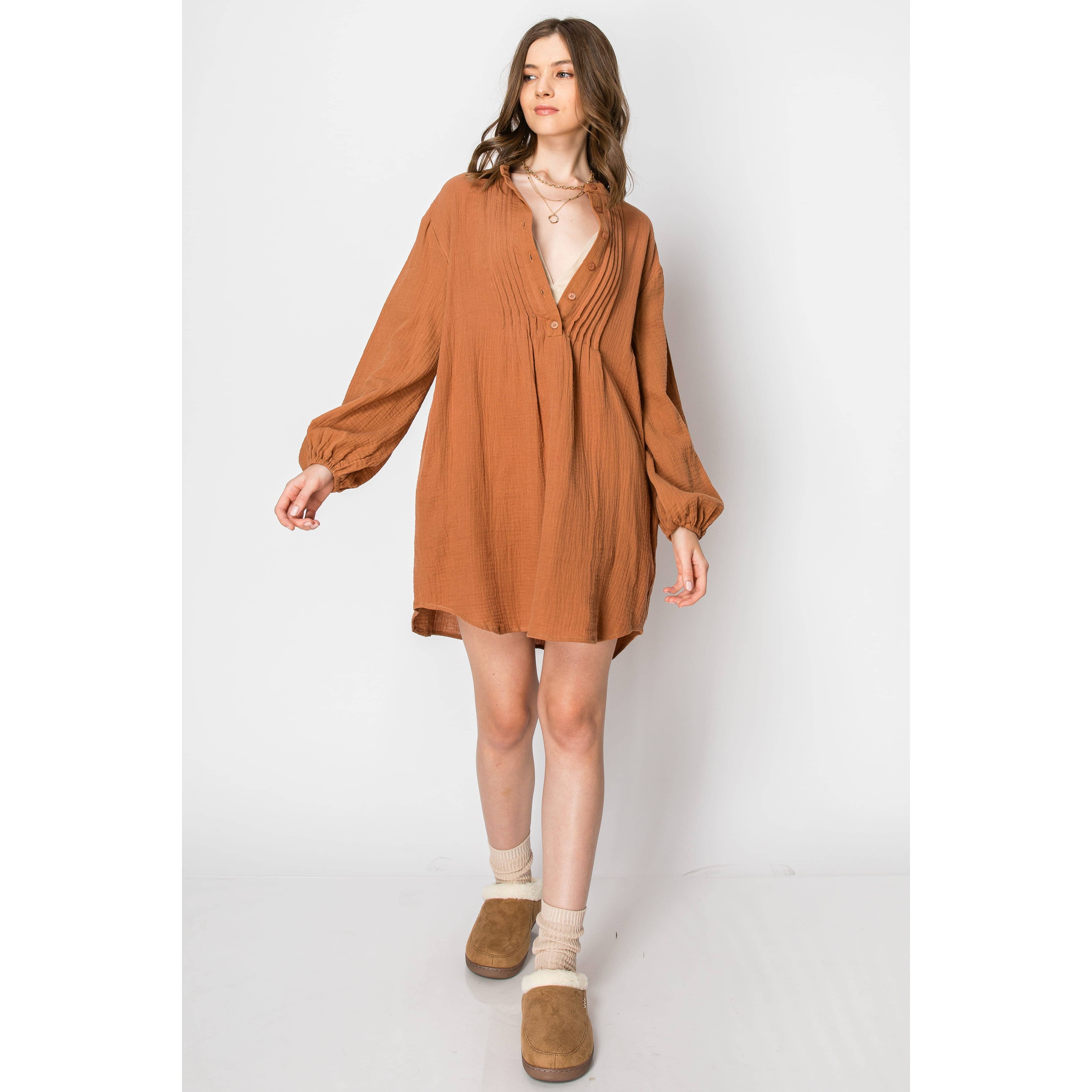 SKYLAR ROSE - Vente Robe – femme - ROBE TUQUE BOUTONNÉE À MANCHES LONGUES avec poches8