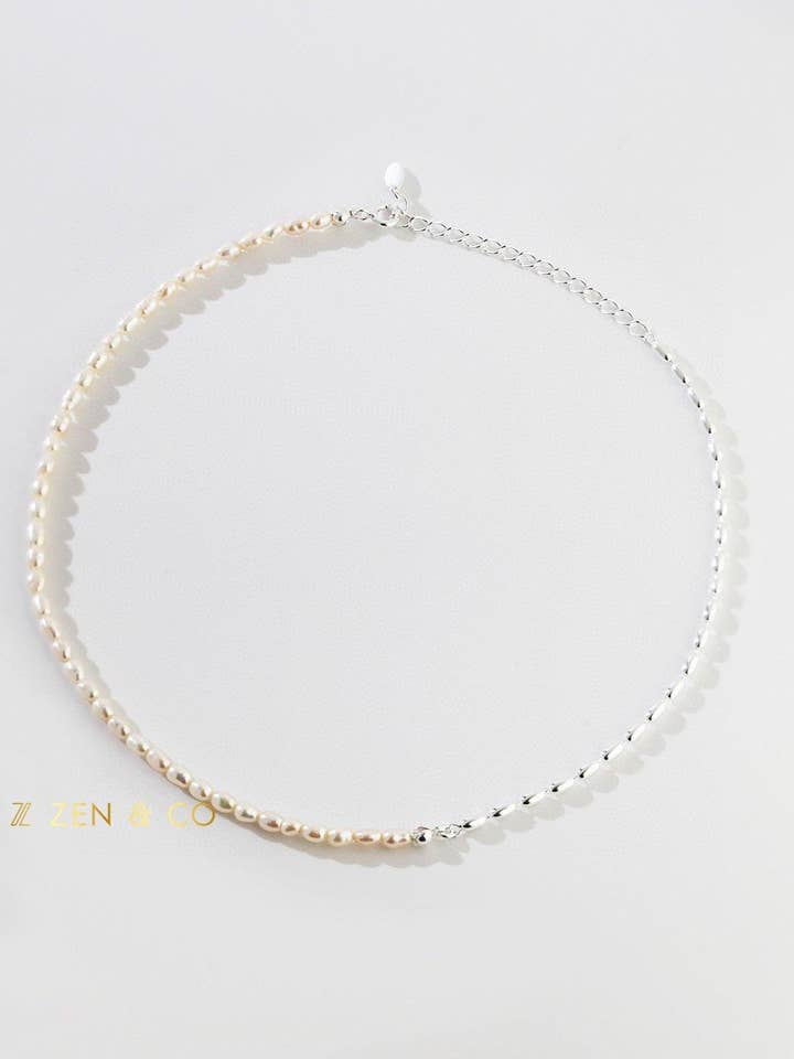 Collar de perlas KIERA con cadena de oro o plata para venta al por mayor de ZEN&CO Studio