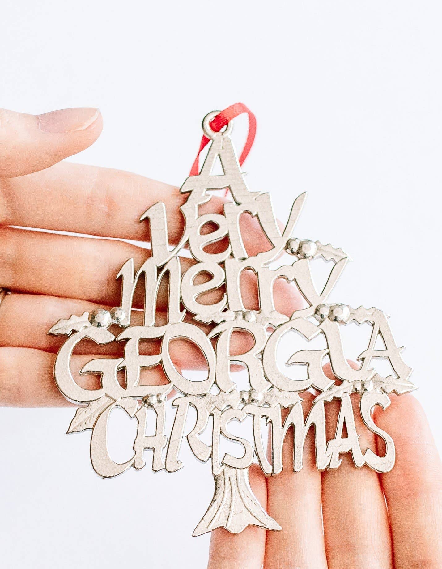 House of Morgan Pewter - Wholesale Ornament - Merry Georgia Christmas Ornament - Georgia Gifts2