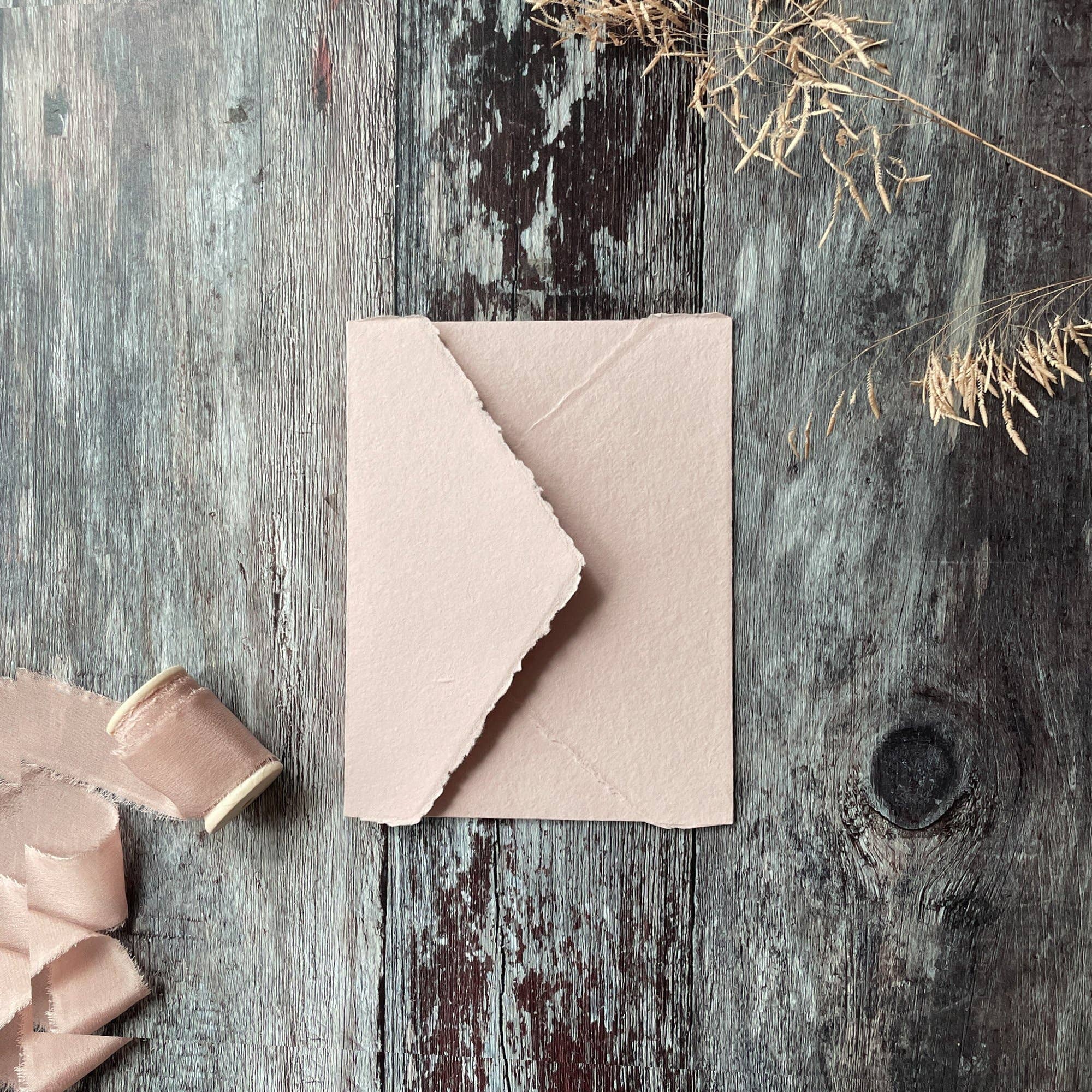 The Natural Paper Company – wholesale Envelopes – Blush Handmade Envelope | Recycled Cotton Rag Envelopes0