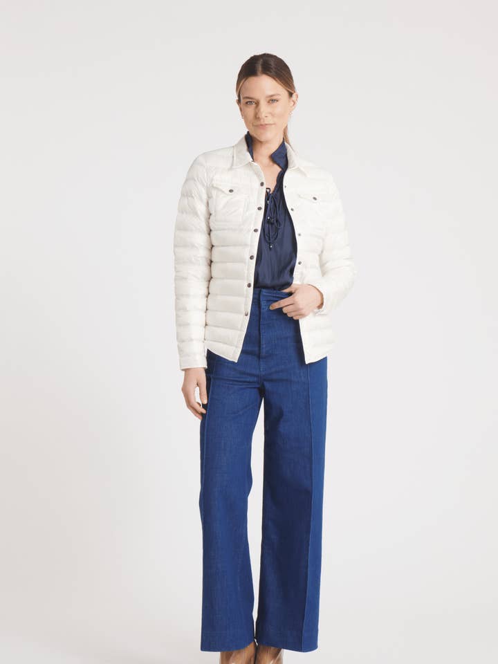 Cotes of London - Wholesale Puffer Jacket - Women's - The Harrow Royale | Down Shirt | Ivory1