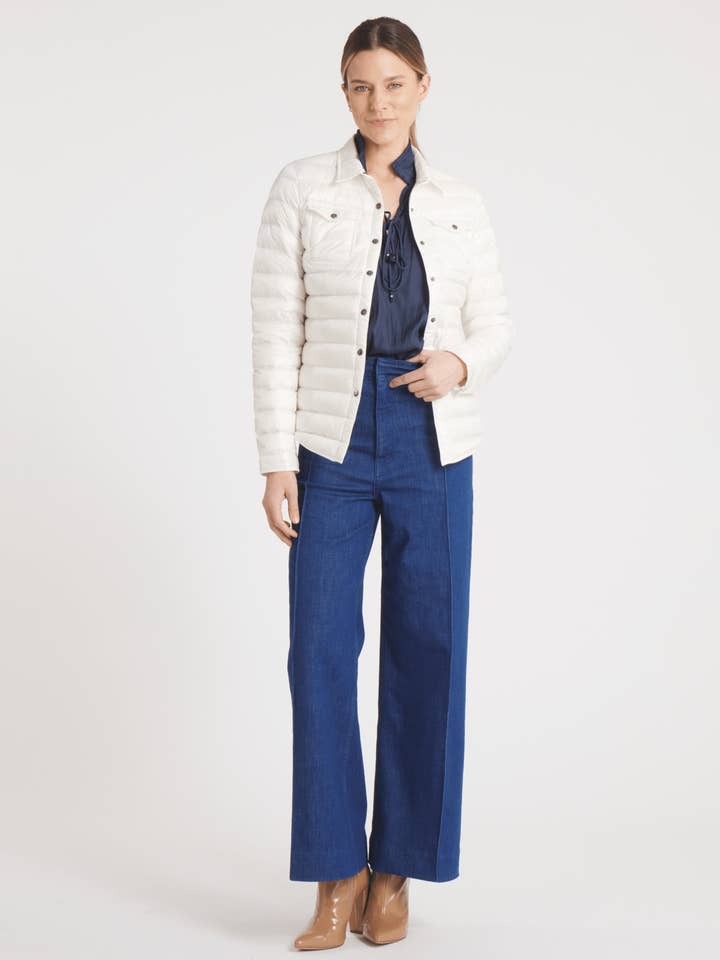 The Harrow Royale | Down Shirt | Ivory for wholesale by Cotes of London