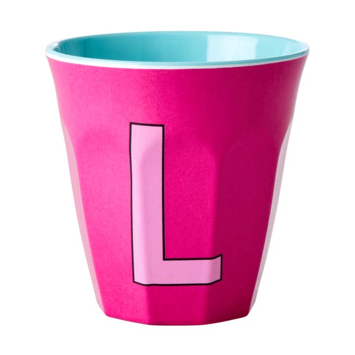 Cup Medium with Alphabet in Pinkish Colors Letter L for wholesale by RicebyRice
