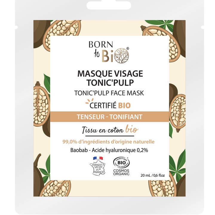 Tonic'Pulp ansigtsmaske i bomuld - certificeret økologisk for engroshandel hos Les Laboratoires Bio Seasons