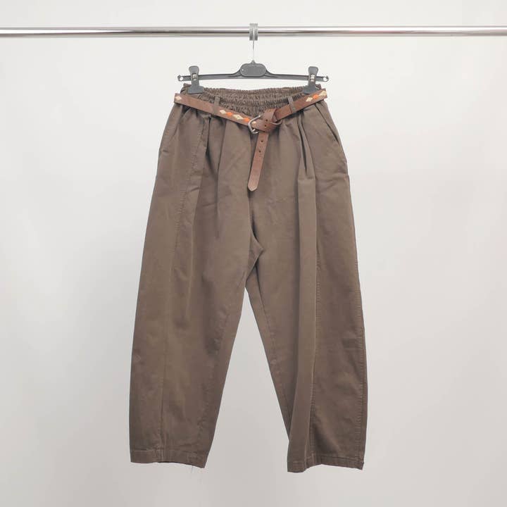 Cecile Wang - Wholesale Pants – Women's - Carrot cotton trousers with braided belt – CVA825198