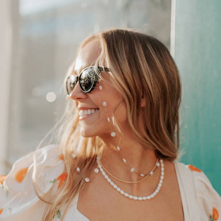 Mauve Jewelry Co. - Wholesale Sunglasses/Eyeglasses Strap - Women's - Pearl Sunglasses Chain