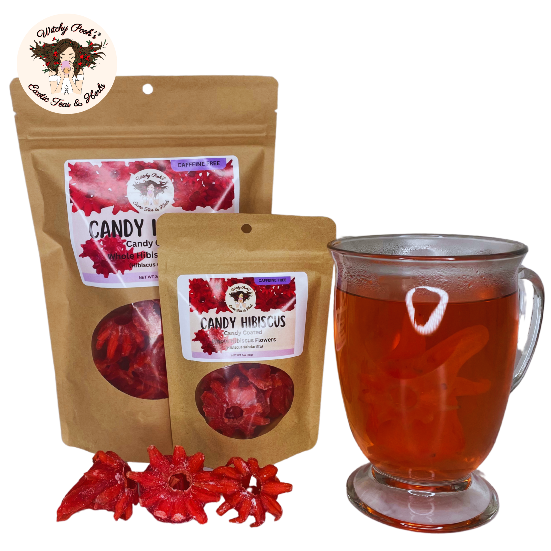 Witchy Pooh's Exotic Teas & Herbs – wholesale Fruit snacks – Witchy Pooh's Candy Hibiscus - Candy Coated Whole Hibiscus24