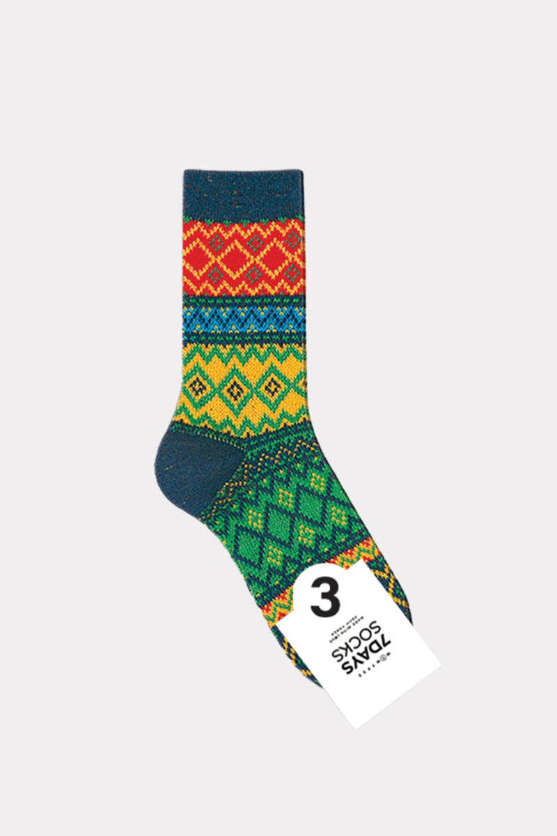 7DAYSSOCKS - Vente Chaussettes – femme - Chaussettes Crew Winter Nordic Jacquard 2 pour femmes2