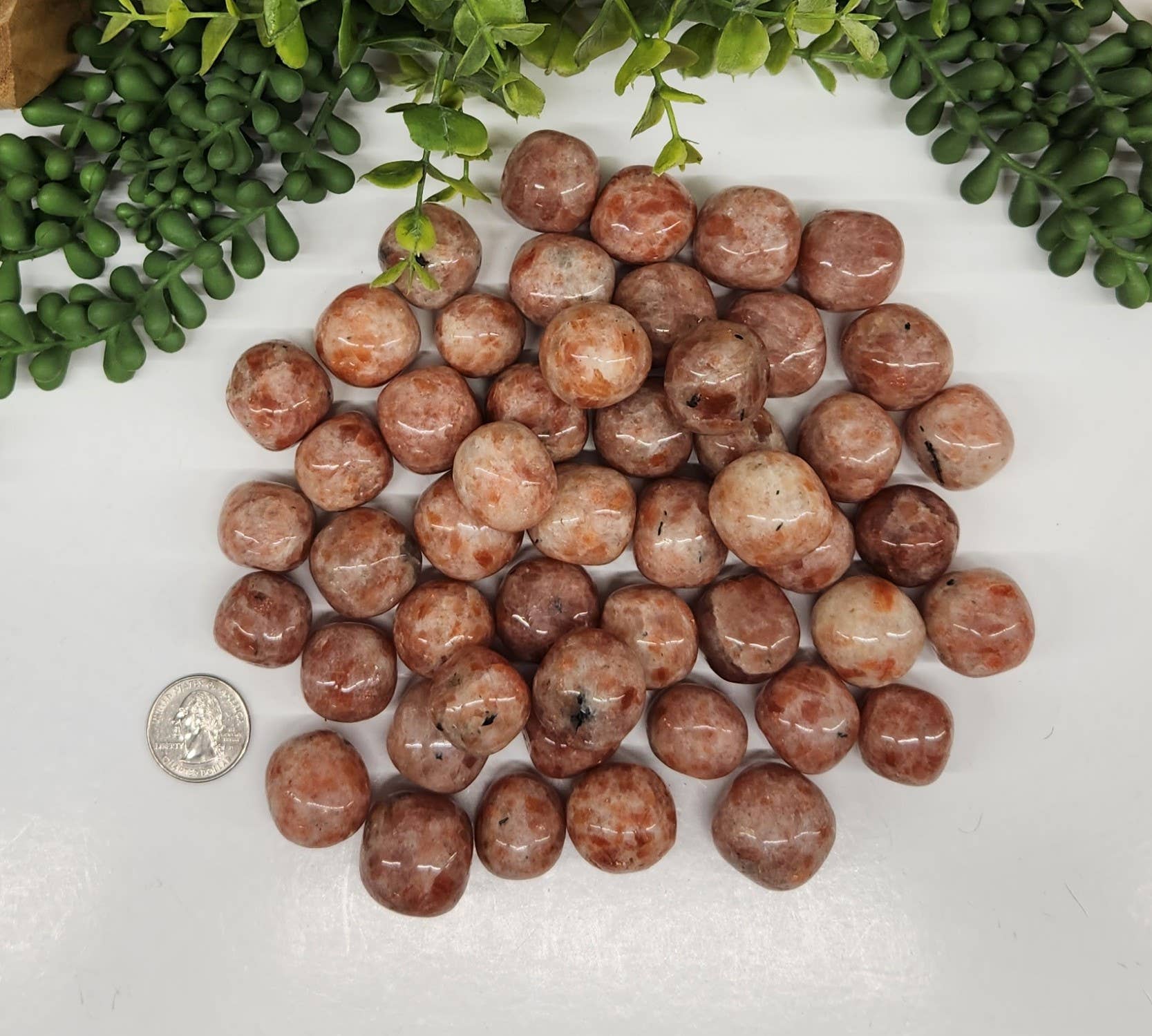 Meraki Gemstones - Wholesale Spiritual Stone/Crystal - Sunstone Tumbled Stones  (0.5kg/1.1 lbs.)  20-25mm3