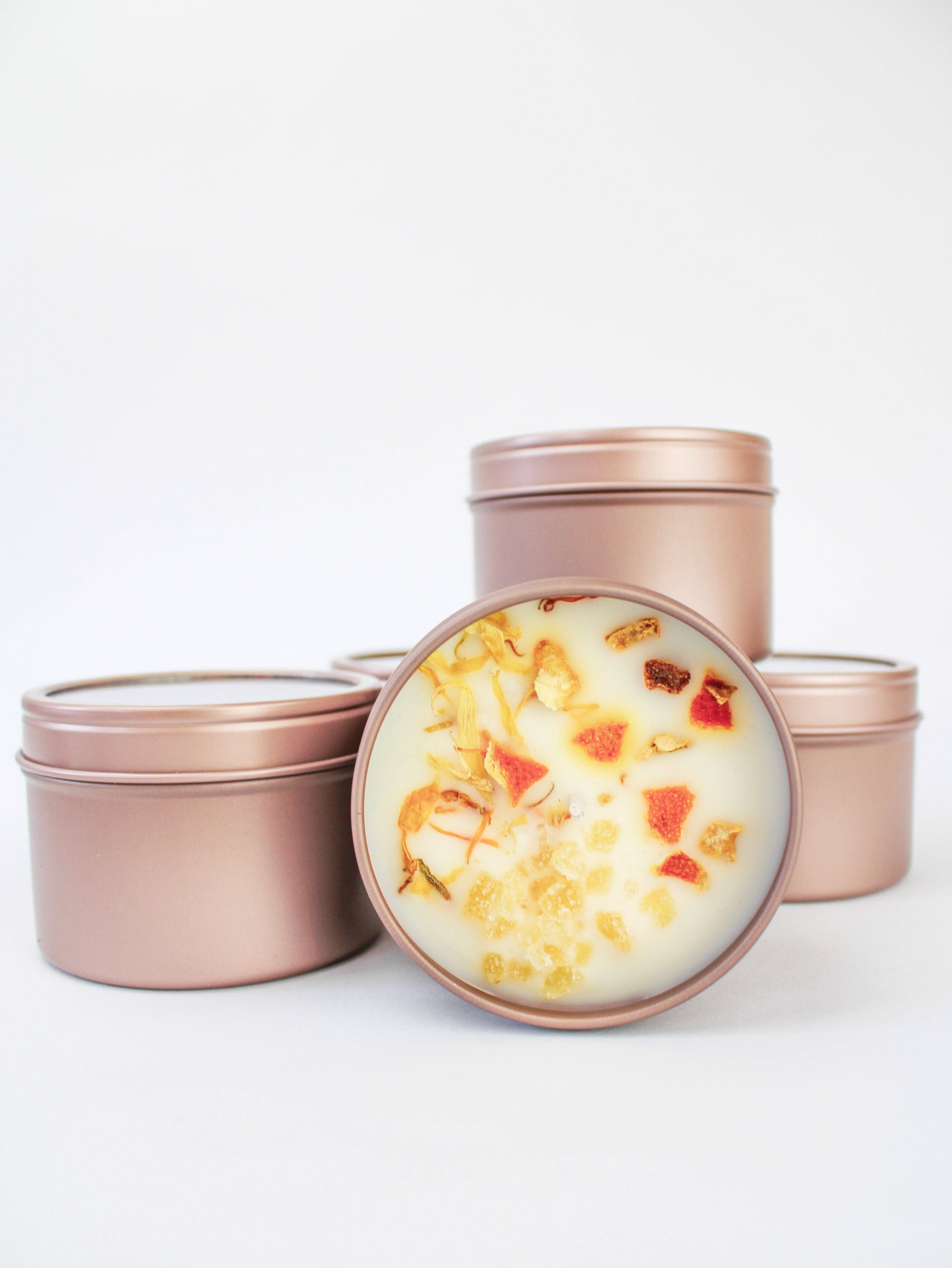 Ash & Rose - Wholesale Jar/Filled Candle - Unlabeled 4 oz Botanical Soy Wax Candles - Party Favors, Wedding, Birthday, Bulk Gifts, White Label, Customizable, Handmade4