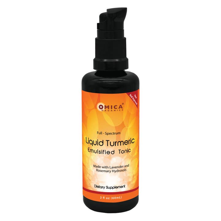 Liquid Turmeric Emulsified Tonic (2 fl oz / 60 ml) for wholesale by Omica Organics