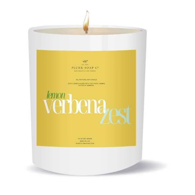 Plunk Soap and Candle Company - Wholesale Jar/Filled Candle - Lemon Verbena Zest Scented Soy Candle 10 oz 2