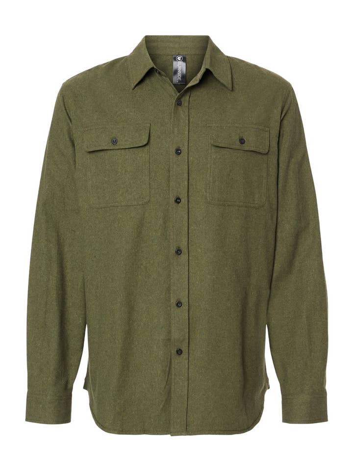 Lucky Avocado - Wholesale Button Down Shirt - Men's - Solid Long Sleeve Flannel Shirt