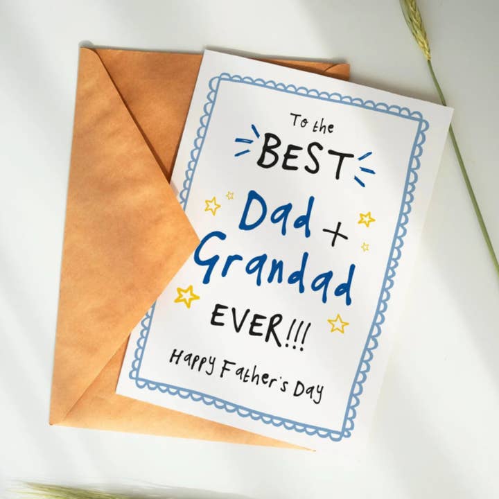 Bästa pappa + farfar någonsin fars dagskort för wholesale av Bow & Bell