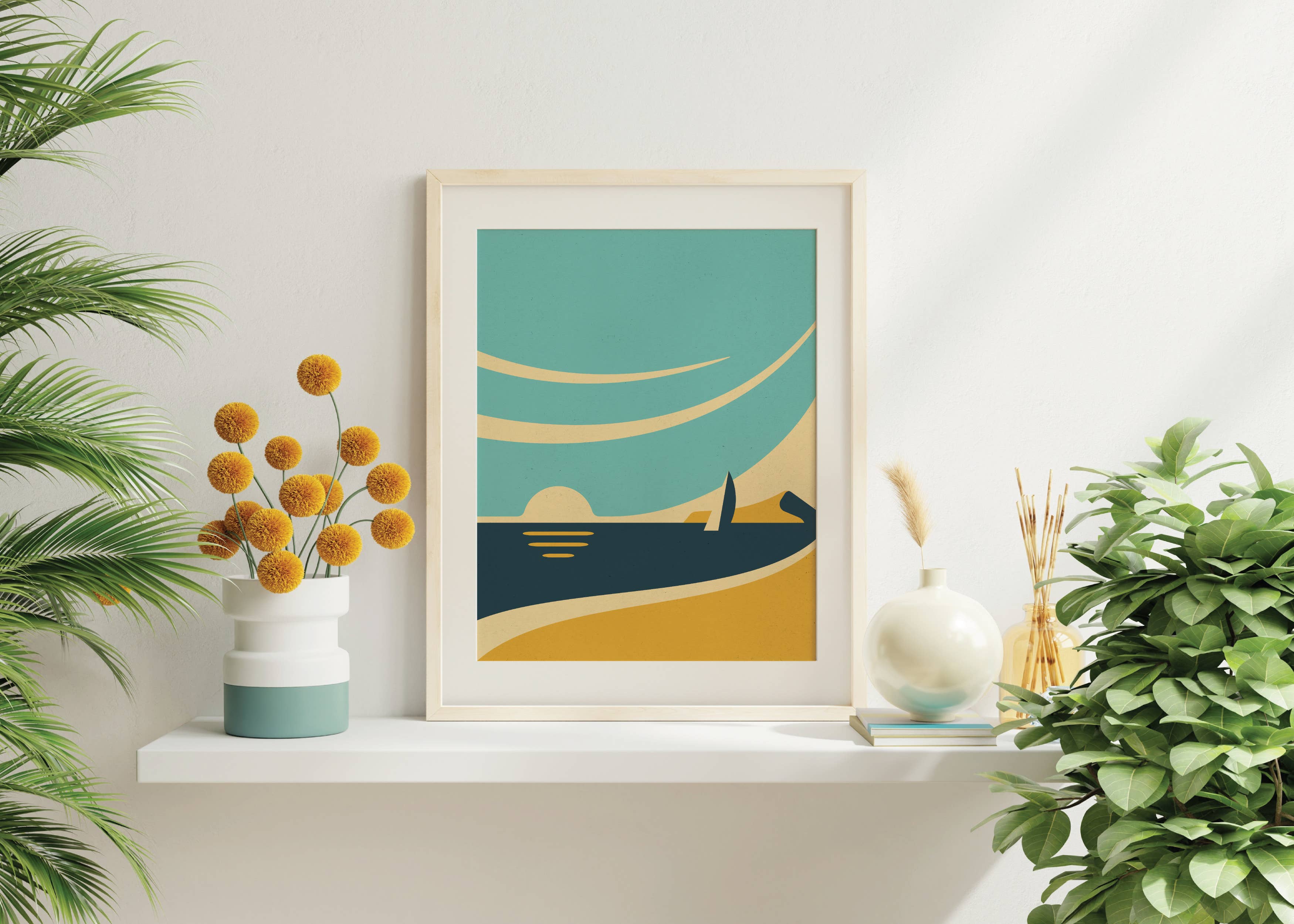 DKNG Studios – wholesale Art print – Horizons: Beach - Three-Color Screen Print3