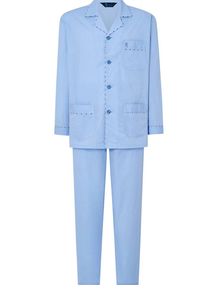 Men's Long Pajamas with Lapel Fil for wholesale by El Búho Nocturno