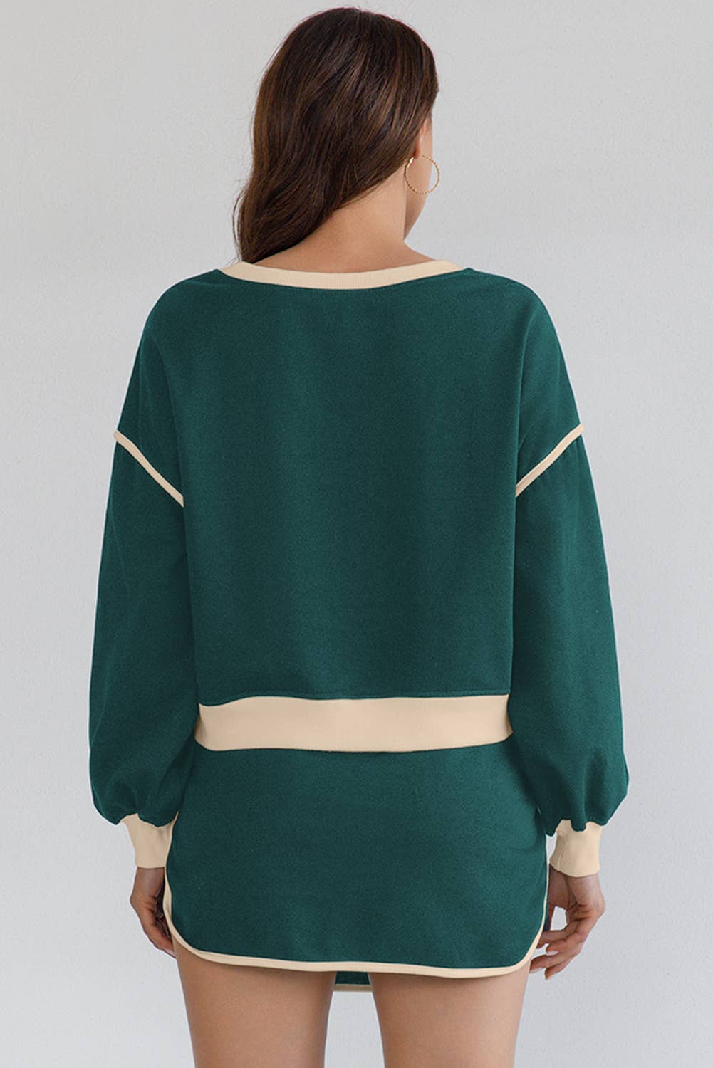 LA Society - Vente Ensemble haut et jupe - Femme - Ensemble pull ample contrasté et jupe à lacets1