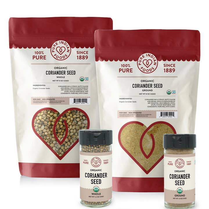 Pure Indian Foods - Wholesale Dried Spice - Coriander Seed Ground, Certified Organic