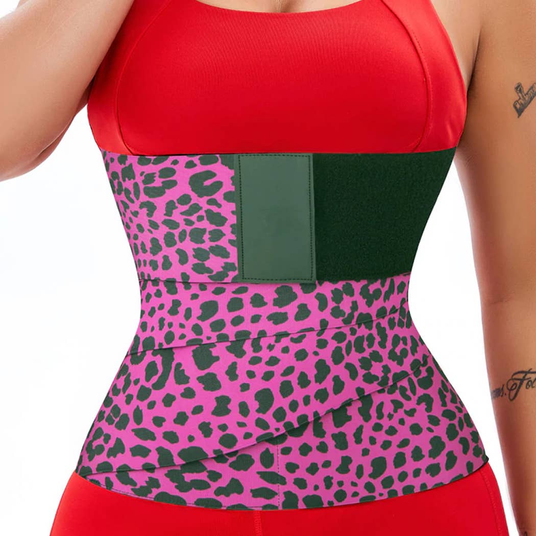 Curvy Fix – wholesale Shapewear – Women's – Leopard Compression Tummy Bandage Wrap Wasit Trainer4