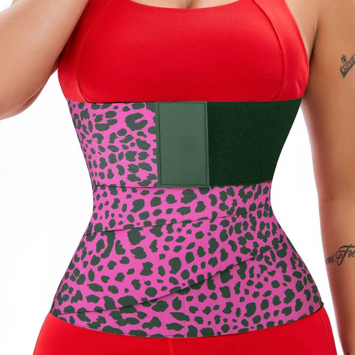 Curvy Fix - Wholesale Shapewear – Women's - Leopard Compression Tummy Bandage Wrap Wasit Trainer4