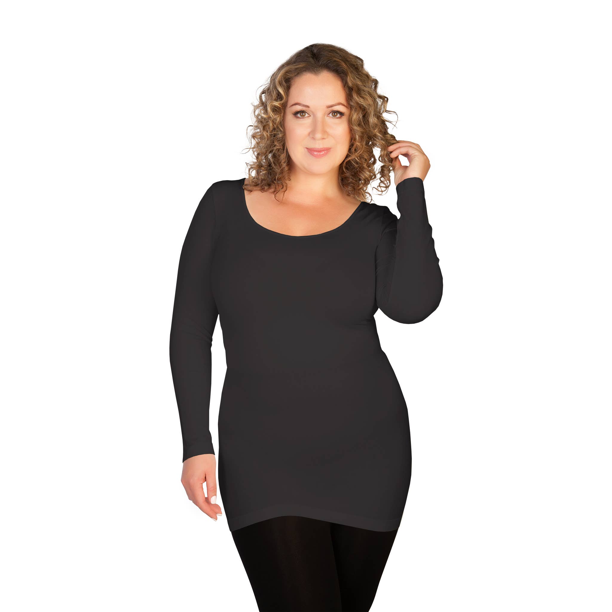 Skinnytees - Vente Tunique – femme - Tee-shirt à manches longues à encolure dégagée5
