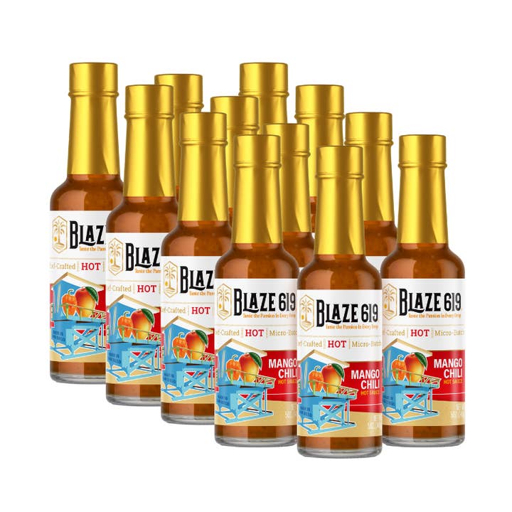 BLAZE 619 Mango Chili varm sås - 5 oz. - Fodral med 12 för wholesale av Blaze 619