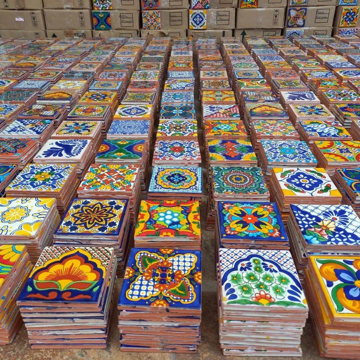 Mexican Talavera 200 Pcs Tile Pack - 4 x 4 Size for wholesale by Talavera Canada