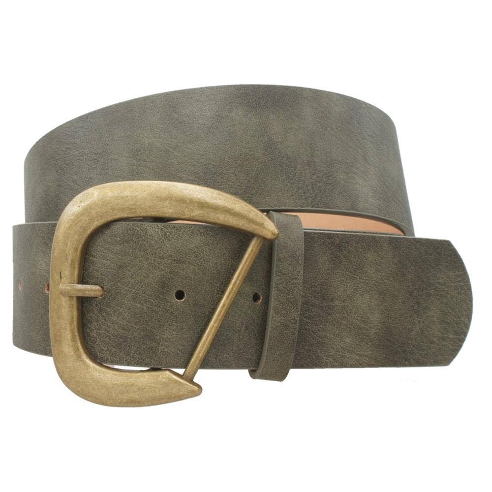 anbfashion - Vente Ceinture – femme - Ceinture à boucle arrondie irrégulière en D IW-45009BGO0