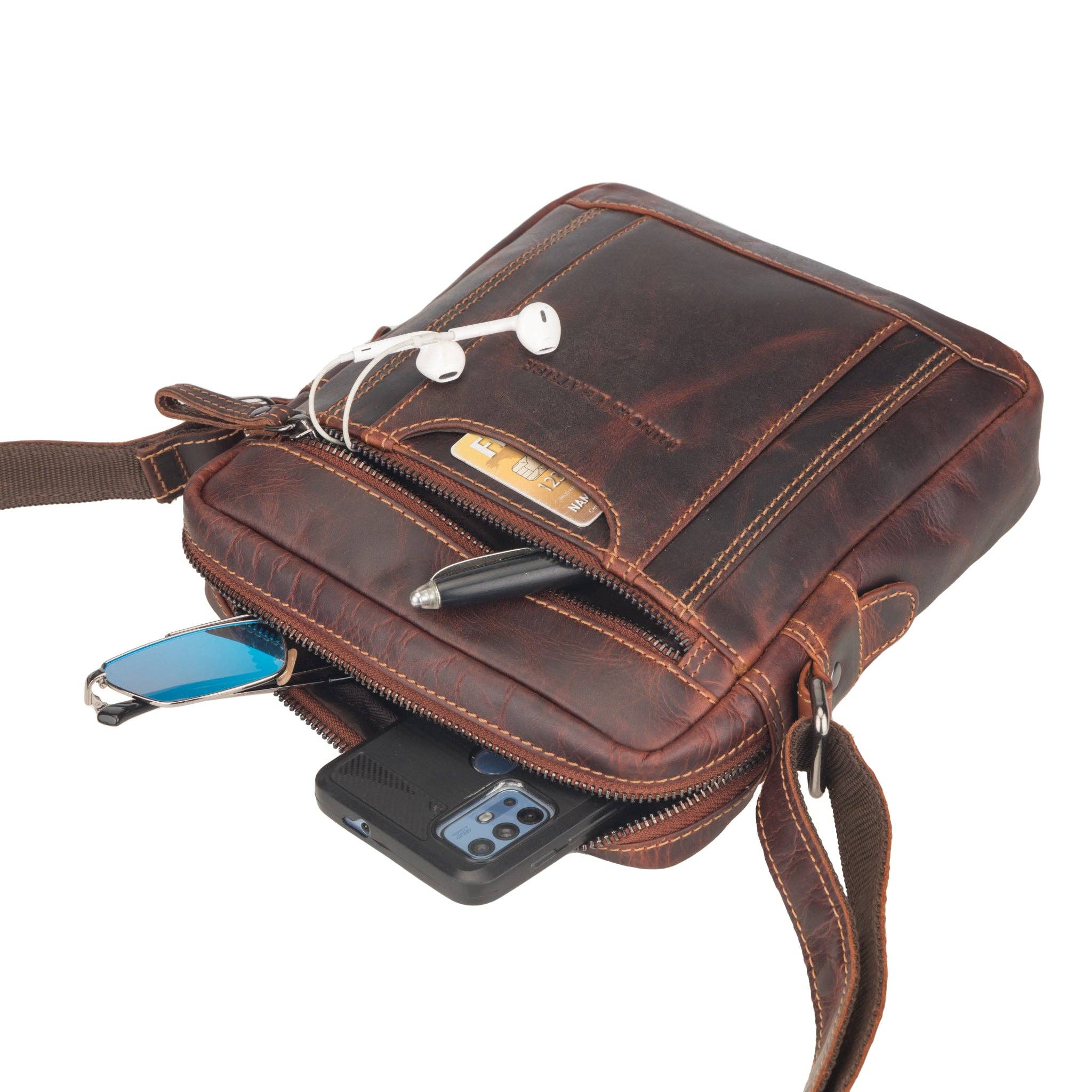 Minori Leather - Wholesale Messenger Bag - Unisex - Asheville Leather Messenger Bag – Unisex – Chestnut1