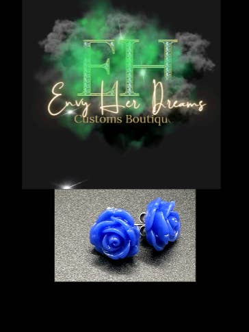 Oorbellen met rozenknopjes in koningsblauw voor wholesale door Envy Her Dreams