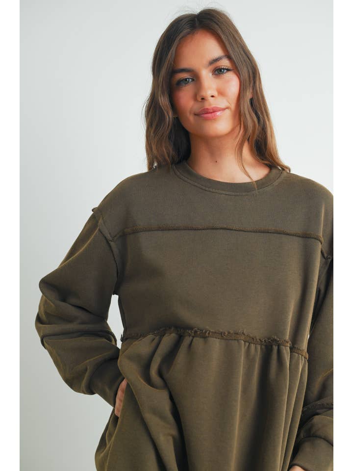 BUTTERMELON – wholesale Dress – Women's – Fall Full Sleeve Winter Mini Dress - BMD75077