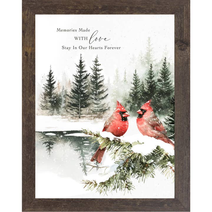 Summer Snow Art - Wholesale Christmas Wall Art - Memories Made With Love Stay In Our Hearts Cardinal Art 2
