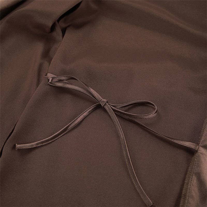 UZ Wholesale Store - Wholesale Badjas - Dames - Badjas met lange mouwen en strikceintuur aan de zijkanten5