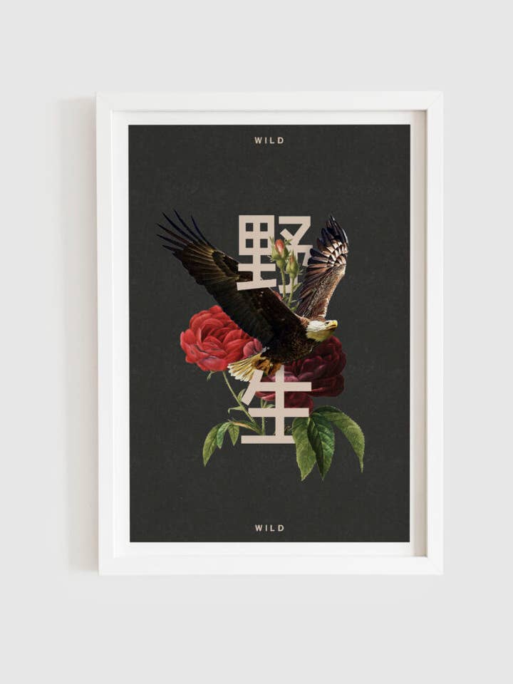 Wilderness - Alternativa floreale Eagle Dark Edgy per la vendita all'ingrosso da parte di Inked Prints