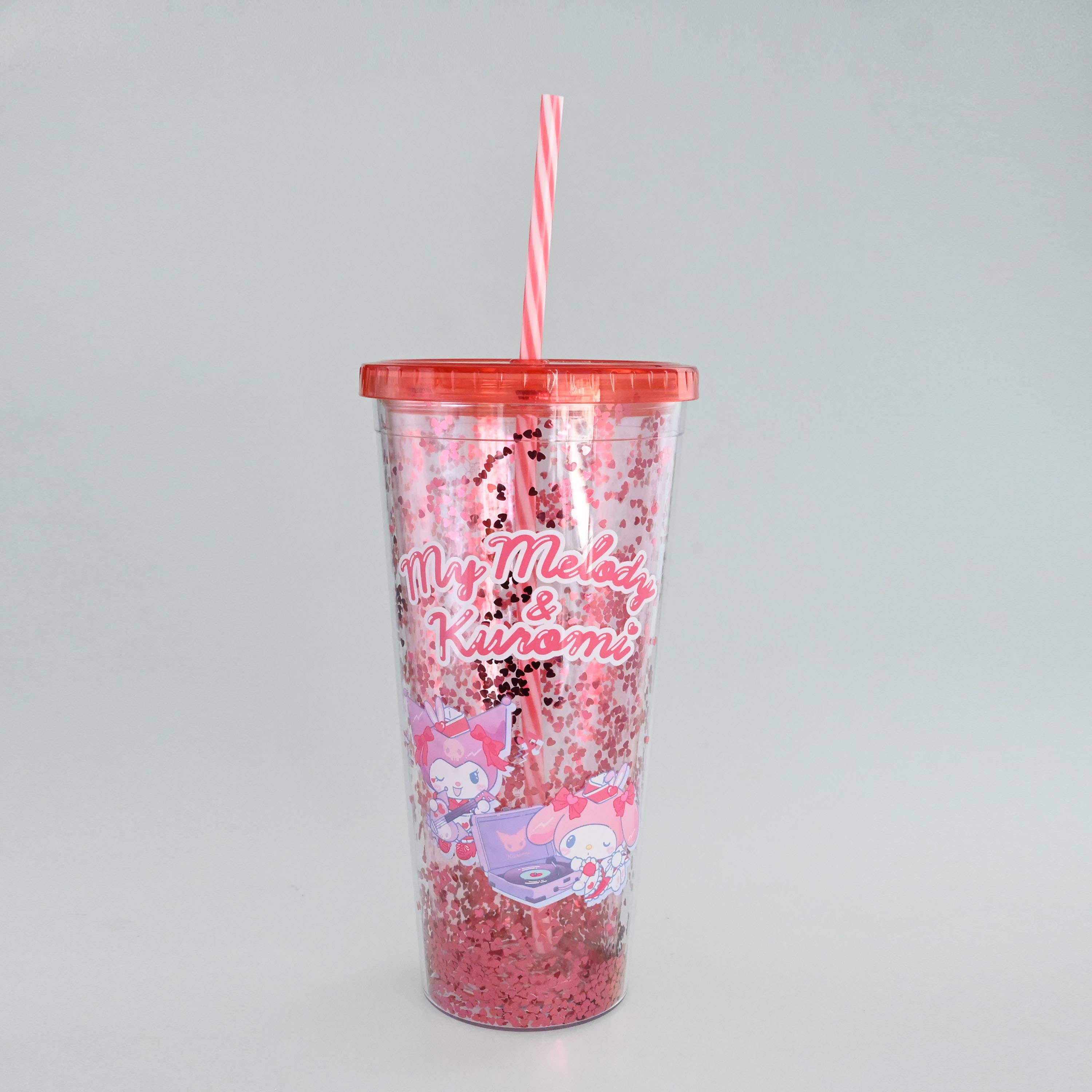 Silver Buffalo - Wholesale Drinking Glass/Cup - My Melody and Kuromi  32oz Confetti Cold Cup1