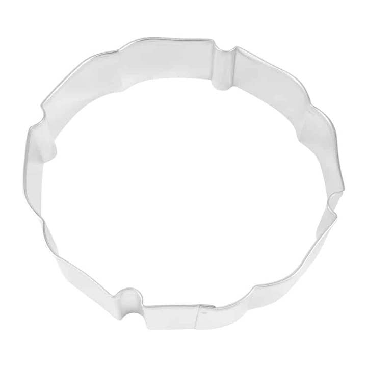 Badge Plaque Cookie Cutter (4.25") for wholesale by R&M International