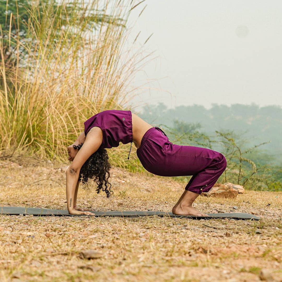 AKISO – wholesale Athletic pants – Women′s – Women Cotton Yoga Pants Purple -Ananda6