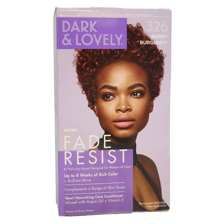 Dark And Lovely Fade Resist Hair Color, Berry Burgundy, 326 for wholesale by KT Supply