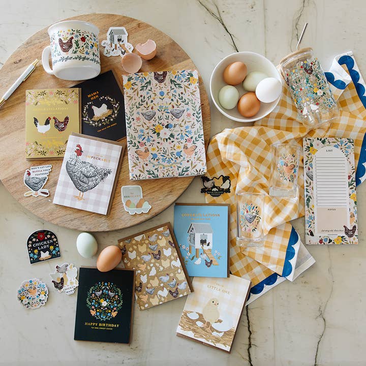 Paper Farm Press - Wholesale Notebook - Chickens & Flowers Stitched Notebook