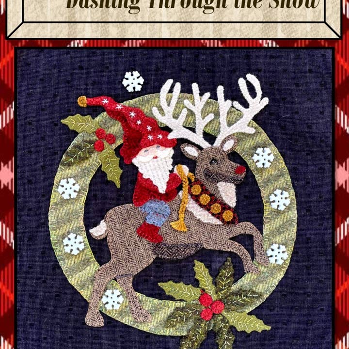 Traditional Primitives - Wholesale Craft Sewing Kit - Dashing Through the Snow Wool Applique Pattern