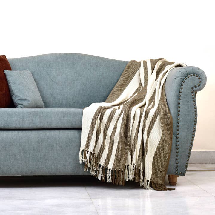 Copriletto 100% cotone Army/Sweet Corn 50"x60" per la vendita all'ingrosso da parte di Spitiko Homes