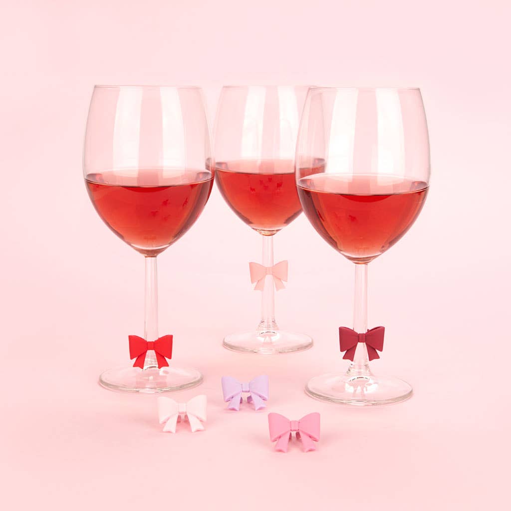 Balvi - Wholesale Wine/Cocktail Glass Markers - Cup markers, Coquette, assorted colors, x6, plastic2