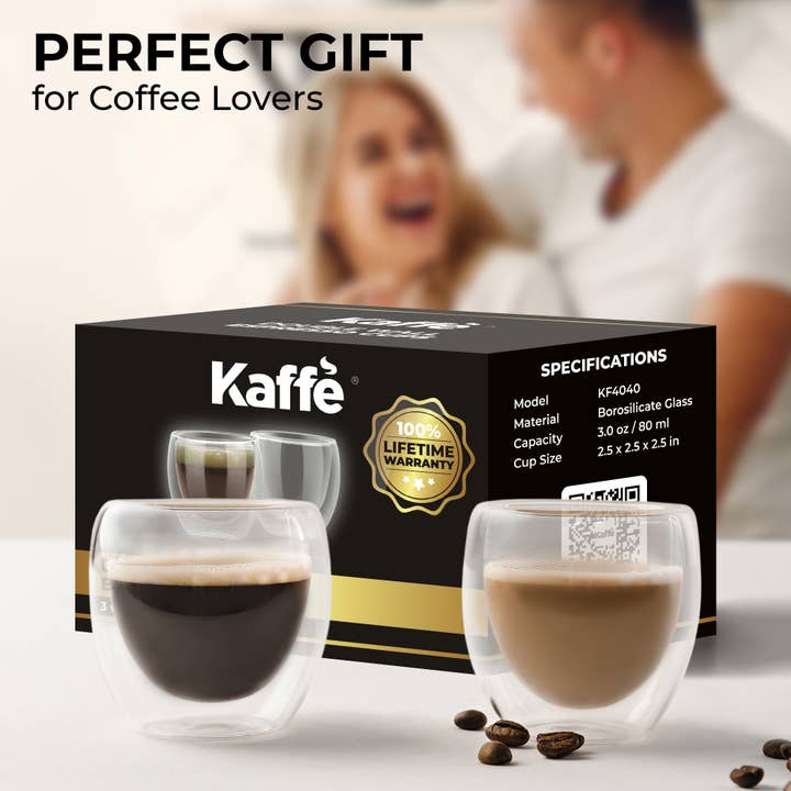 Kaffe - Wholesale Coffee/Tea Cup - Kaffe 3oz Small Espresso Cups Double-Wall Borosilicate Glass5